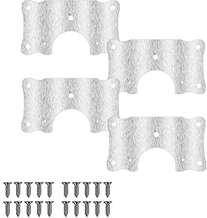 Tiardey 4 PCS Small Cabinet Hinge Base Stainless Steel Mending Plates Kit, Hinges Strengthen Repair Plate Kit for Protecting Wooden Kitchen Cabinet Door