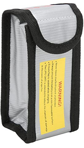 Dilwe Lithium Battery Safe Bag, Fire Resistant Fibre Fireproof Box Fireproof Explosion-proof Large Capacity for Various Aircraft Batteries