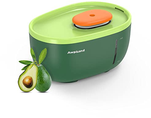 Awpland Avocat Distributeur d'eau pour Chat,Fontaine à Eau pour Chat 2L Ultra Silencieux avec lumière LED,pour Chiens d'intérieur,sans BPA