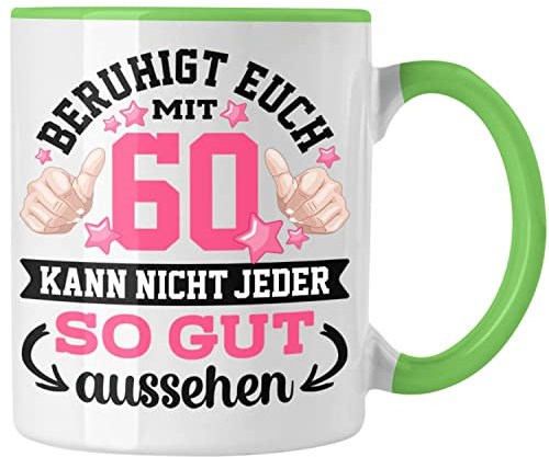 Trendation - 60. Geburtstag Frauen Tasse Geschenk Geschenkidee 60er Geburtstag Spruch Perfektion Mama Mutter Lustiger Spruch Witzig (Grün)