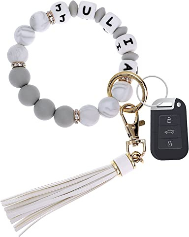 Élastique Silicone Porte-clés Bracelet Bracelet Mignon Perlé Porte-clés De Voiture Maison Porte-clés Bracelets Porte-clés Rond pour Femmes