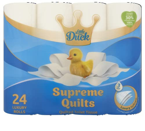 Little Duck Supreme Quilted Toilet Tissue, Pack of 24