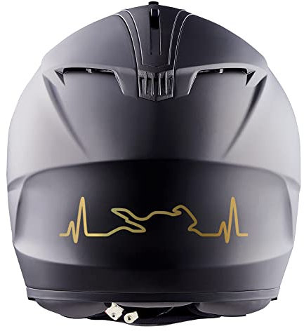 Finest Folia Adesivi per moto, auto, casco moto, 2 pezzi, 12,2 x 3 cm, autoadesivi, K158 (oro)