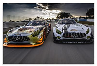 ZONDER Rennwagen-Poster für Amg GT3 Sportwagen, dekoratives Gemälde, Leinwand, Wandposter und Kunstbild, modernes Familien-Schlafzimmer, Dekoration, Poster, 30 x 45 cm