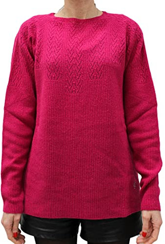 Carla Ferroni Maglione Donna in Pura Lana Vergine Art.4227 (M, Fucsia)
