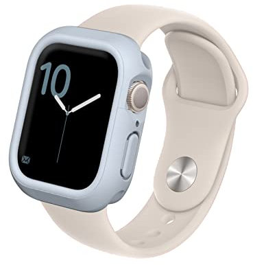 RhinoShield Funda Bumper Compatible con Apple Watch Serie 9/8 / 7 [41mm] | CrashGuard NX - Diseño Compacto con Tecnología Resistente a Impactos, Resistente al Deslizamiento - Gris Ceniza