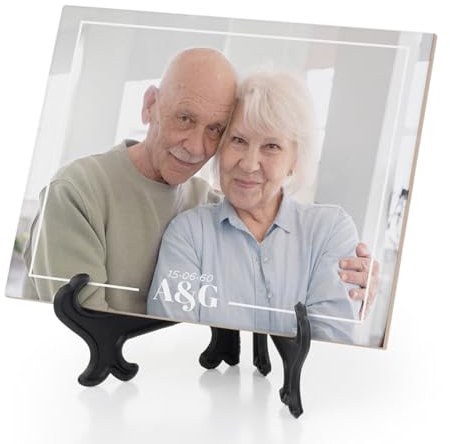 GIFART Piastrella Personalizzata Lucida con Cavalletto | Mattonella in Ceramica Personalizzabile con Foto e Testo (20x25 cm)