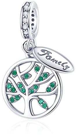 H.ZHENYUE Family Tree Charms para pulseras Plata de Ley 925 para Compatible con Pulseras y Pulseras Europeas,regalo para el cumpleaños del día de la madre para mujeres y niñas