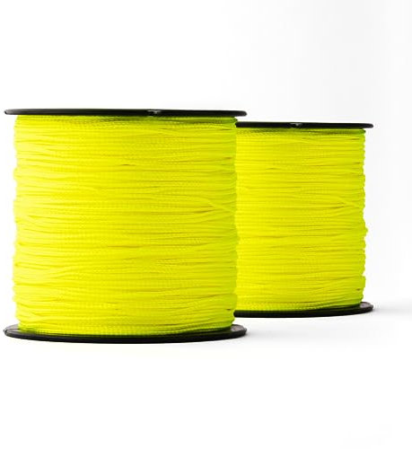 SNURO Nylonseil (1mm, 100M, Gelb), 2er-Pack - Robustes Maurerschnur fluoreszierend für Jede Anwendung - Witterungsbeständiges Seil ideal zum Befestigen - Bruchkraft 30 kg