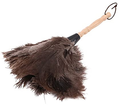 Tiardey - Plumero de Plumas de Avestruz de 13 Pulgadas, Herramienta de eliminación Herramienta de Cepillo de Limpieza para el hogar,jardín,telaraña,Ventilador de Techo, Muebles,Polvos más rápidos