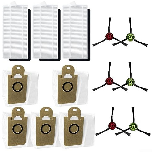 Kit de accesorios de repuesto para robot aspirador Aonus I8 (6 cepillos laterales, 3 filtros, 5 bolsas de polvo)