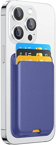 ZoyiNsgu Magnetic Wallet Card Holder for Apple iPhone with Magsafe, Leather Mag Safe Wallet for iPhone 12 13 14 15 Series, Purple