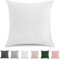 TOCOMOA Kissenbezug 45x45 cm 2er Set - 100% Gewaschene Baumwolle Kissenbezüge Oeko-TEX Zertifiziert, Leinenoptik und Atmungsaktiv Kissenhülle, Weiß Kopfkissenbezug mit Reißverschluss