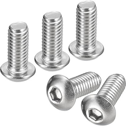QUARKZMAN 3/8-16x7/8 Bouton Tête Douille Capuchon Vis, 5pcs 304 Inox Acier Fixations Hex Boulons, Complet Filetage Hexagonal Entraînement