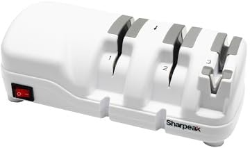 Sharpeak 198H-SPK Professional Electric Knife Sharpener with Versatile 3 Stages, Monocrystalline Diamond Wheels, Overheat Protection, Ultra-Quiet Motor, Quick Kitchen Knives Sharpening, Easy to Use