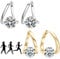 GROVL Lymphvity Germanium Earrings, 2 Pairs Magnetic Lymphatic Drainage Earrings, Lymphvity Magnetic Therapy Germanium Earrings for Women, Lrregular Diamond Studded Earrings (Gold&Silver)