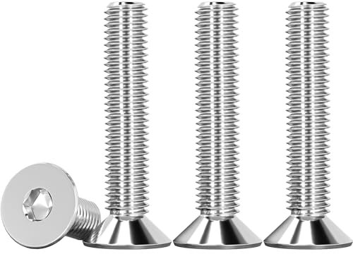 Drenky 25 Stück M6 X 30mm Senkkopf Schrauben Edelstahl V2A VA A2 Senkkopfschrauben mit Innensechskant DIN 7991 / ISO 10642 Gewindeschrauben Rostfrei Silber Screws Metrisches Regelgewinde