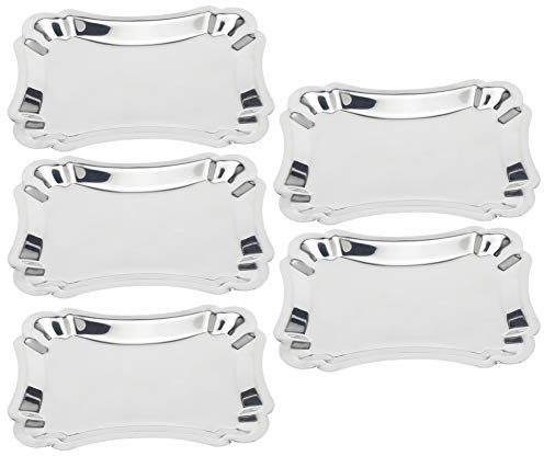 Piatti da Dessert Rettangolari in Acciaio Inossidabile da 5 Pezzi Piatti Moderni Set di Piatti Per Snack Per Insalate da Dessert Pizza E Antipasti Piatto da Servizio Per Snack da Dessert(L)
