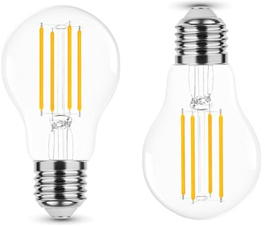 NuLoXx 2er Pack LED Filament A60 Bulb 12W/840 E27, 4000K neutralweiß klar, 1521 Lumen, ersetzt 100W, 360° Abstrahlwinkel, AC 220-240V, 35.000 Stunden, LED-Birne, LED Glühbirne