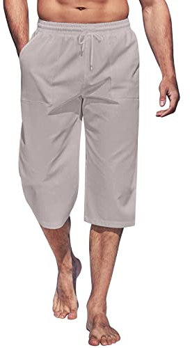 WLHBF Deals of The Day Lightning Deals Herren Jogginghose Basic Sweatpants Männer Frühling und Sommer Hose Casual Alle Volltonfarbe Malerei Baumwolle Leinen Lose Plus Größe Hosen Mode Taschen Hose