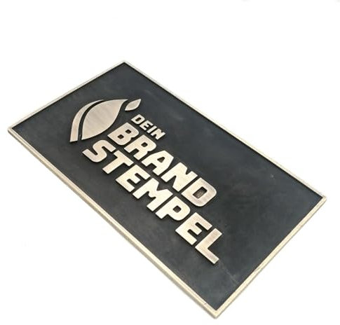 personalisiertes Türschild, Namensschild, Klingelschild aus massivem gefrästem Messing in patinierter Ausfertigung - extra tiefe Gravur in 70 x 120 mm (*)