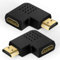 AXFEE 2 Piezas Adaptador HDMI Macho a HDMI Hembra, HDMI Adaptador 8K/4K, Ángulo Izquierdo y Derecho Adaptador HDMI Plano Vertical, Alargador hdmi para Laptops, Tablets, Camcorders, Monitors and TV