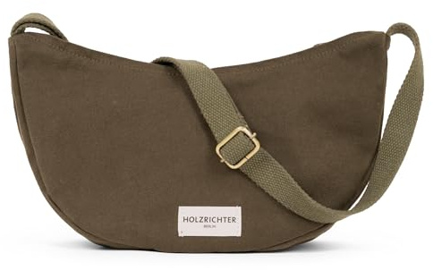 HOLZRICHTER Berlin Banana Bag No 4-1 (M) - Stilvolle Crossbody Bag - Halbmondförmige Umhängetasche handgefertigt aus 100% Bio-Baumwolle