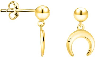 SOFIA MILANI - Damen Ohrringe 925 Silber - vergoldet/golden - Mond Kugel Ohrstecker - E3014