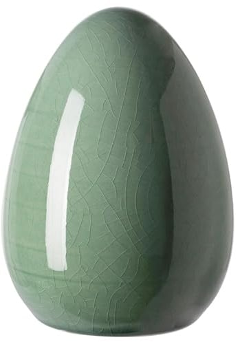 Fink großes Deko-Osterei 13 cm aus Krakelee-Keramik grün stehendes Dekoei