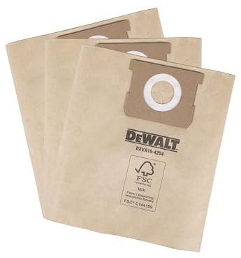 DEWALT DXVA19-4204 Dust Bags with Easy to Attach for Minimal Cleaning Interruption. Suitable for Dry Pick up only.