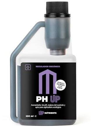 UP NUTRIENTS Subidor pH UP 250 ml für Pflanzen, pH-Erhöhung für Bodenkulturen und Blumen, Korrekturregler, 100 % biologisch, geeignet für ökologische Landwirtschaft, Flasche mit Dosierer