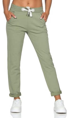 Elbsand Damen Jogginghose knöchellange Sweathose ESBrinja 70115 00 Green Leaf (8870) XL