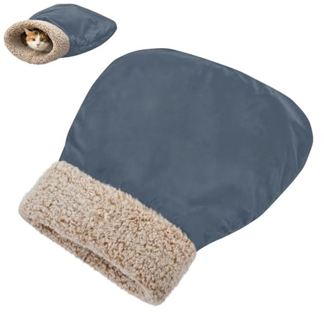 linqin Flauschigeres Tunnelversteck für kaltes Wetter, Holzkohle, einfarbig, Höhle, Katzentasche, Bett für Indoor-Katzen für kleine Hunde, weich, selbstwarm