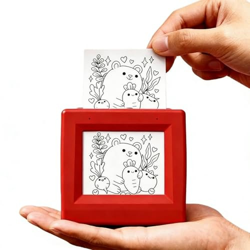 Imprimante d'étiquettes IA vocale Intelligente, Mini imprimante Thermique avec écran, Portable à Commande, 5 Rouleaux de Papier pour la Maison et Le Bureau