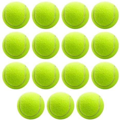 BORDEAG 15 Stück Tennisbälle, Freizeit Tennisbälle für Anfänger & Hunde, Tennis Balls für Tennisunterricht, Ballmaschinen & Hundespaziergänge