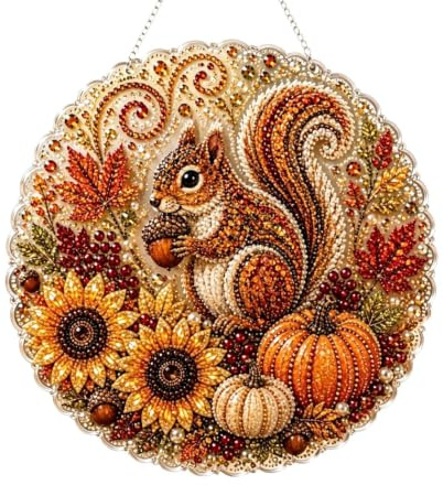 Kit Peinture Diamant 5D Automne 25x25cm pour Adultes Enfant Débutants