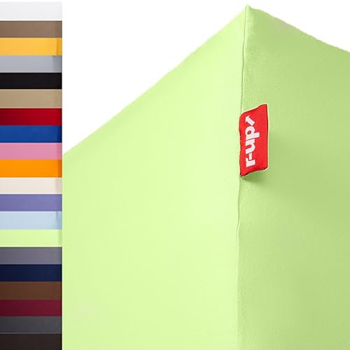 r-up Beste Spannbettlaken Doppelpack 90x200-100x220 bis 35cm Höhe viele Farben 95% Baumwolle / 5% Elastan 230g/m² Oeko-TEX stressfrei auch für hohe Matratzen (grün)