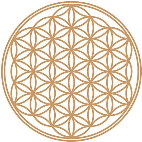 Samunshi® Aufkleber Blume des Lebens Scheibenaufkleber in 8 Größen und 25 Farben (20x20cm Hellbraun)