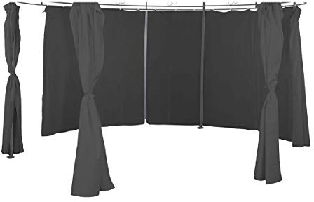 Linder Seitenteile für Pavillon rund Ø3,5m 6er Set Polyester beige rot grau Taupe, Farbe:steingrau