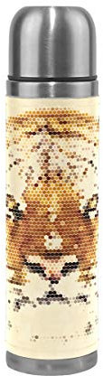 Tiger Abstract Sport Water Bottle Pots Stainless Steel Insulated Vacuum Flask Leather Wrapped(500ML)