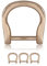 D - Ring mit Schraub-Bolzen aus Stahl, 3er Set, nachträglich montierbar, nichtrostend, Ideal mit Paracord 550, Farbe Gold