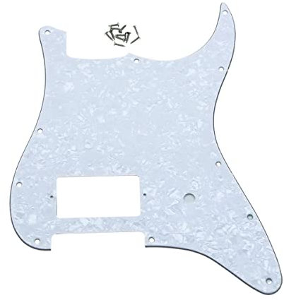 Dopro ST Strat One Humbucker-Gitarren-Schlagbrett, 11 Löcher, für FD Delonge White Pearl