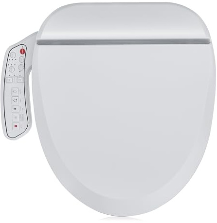ZMJH ZMA102D - Asiento de inodoro con bidé, agua tibia inteligente ilimitada, lavado vórtice, calefacción electrónica, secador de aire caliente, lavado trasero y delantero, luz LED, necesita