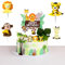 4 Stück Forest Animals Cake und 1 Stück Kuchendekorationseinsätze, geeignet für Geburtstagsfeiern und Dschungelpartys