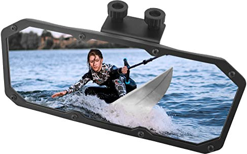 Funnywhale Boots-Spiegel, 10,2 x 27,9 cm Marine-Spiegel für Ski-Boote, Pontonboote, Wassersport, Wakeboarding, Surfen, passend für Windschutzscheibenrahmen von 1–2,9 cm