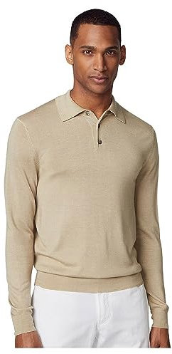 Hackett London Herren GMD Merino Silk Polo Pullover, Braun (Taupe), XXXL