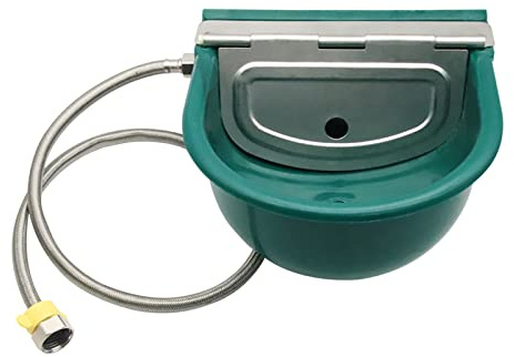 Achicklead Automatic Water Bowl, Livestock Waterer for Cattle Dog Horse Goat Sheep, Outdoor Animal Drinking Water Trough Bowl with Float Valve (39.37 Inch Pipe)