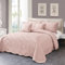 XIUWOUG Tagesdecke Bettüberwurf 230X250,Tagesdecke Mit Kissen Set,Steppdecke Bettdecke Stepp Decke Doppelbett Unterfüttert Und Gesteppt,Rosa,230x250cm