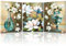 PIY PAINTING Quadri di fiori in fiore Quadro su tela Significa buona fortuna, Stampati su Tela, Quadri Moderni Tela Wall Art Quadri per Cucina Camera da letto Ufficio 3 pannelli 40x58cm, con Cornice