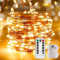 Ariceleo 32.8ft 100 LED Fairy Lights - 1 Pack, Waterproof, Warm White, Battery Operated String Lights with Remote, Timer,Twinkle, Flexible Copper Wire for Outdoor, Bedroom, Wedding, Christmas Décor